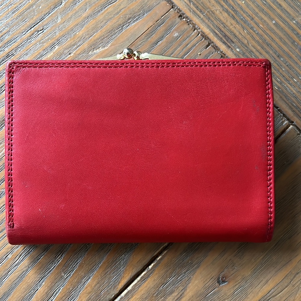 Red leather Wallet - Picture 3 of 6